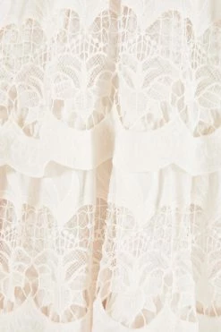 FARM RIO OFF WHITE RICHELIEU MIDI DRESS New In