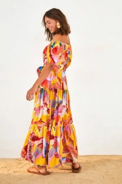 FARM RIO NEON MACAWS MAXI DRESS