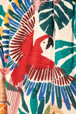 FARM RIO OFF WHITE MACAW MINI DRESS New In