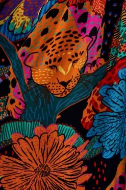 FARM RIO Most Loved Black Cool Leopards V Neck Maxi Dress