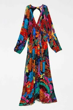 FARM RIO Most Loved Black Cool Leopards V Neck Maxi Dress