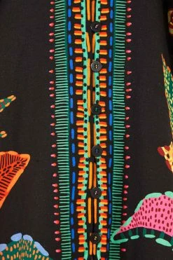 FARM RIO Black Cool Leopards Maxi Dress