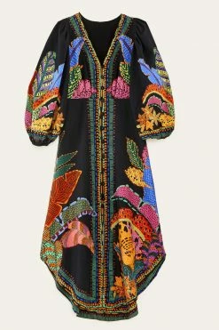 FARM RIO Black Cool Leopards Maxi Dress