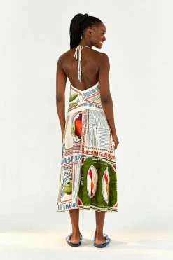 FARM RIO OUR STAMPS HALTER BLOUSE Most Loved