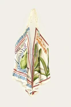 FARM RIO OUR STAMPS HALTER BLOUSE Most Loved