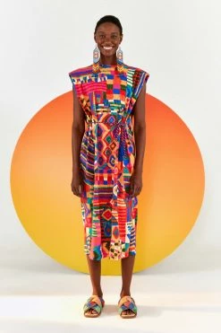 FARM RIO SUMMER PATCHES T SHIRT DRESS Most Loved