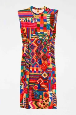 FARM RIO SUMMER PATCHES T SHIRT DRESS Most Loved