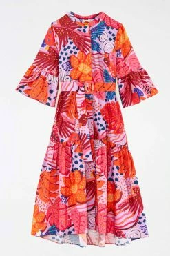 FARM RIO Most Loved LILAC COLORFUL PARTY MIDI DRESS