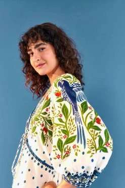 FARM RIO Most Loved Off White Macaw Flight Maxi Dress