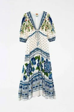 FARM RIO Most Loved Off White Macaw Flight Maxi Dress