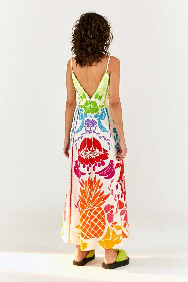 FARM RIO Most Loved Tropical Graphic Placed Maxi Dress