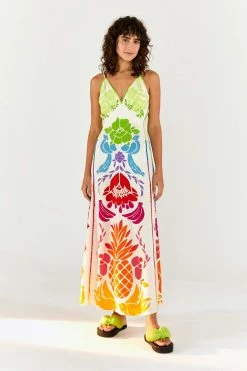 FARM RIO Most Loved Tropical Graphic Placed Maxi Dress
