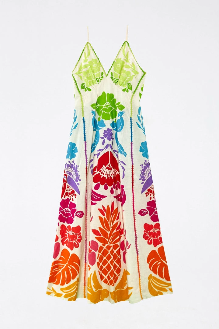 FARM RIO Most Loved Tropical Graphic Placed Maxi Dress
