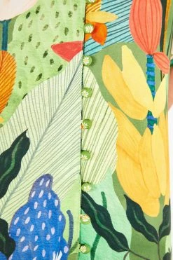 FARM RIO Vintage Toucans Button-Down Midi Dress New In