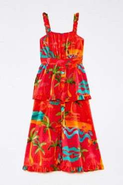 FARM RIO Red Ipanema Midi Dress New In