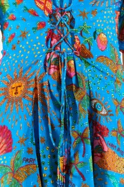 FARM RIO Blue Ocean Stories Mini Dress