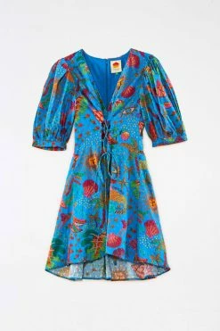 FARM RIO Blue Ocean Stories Mini Dress