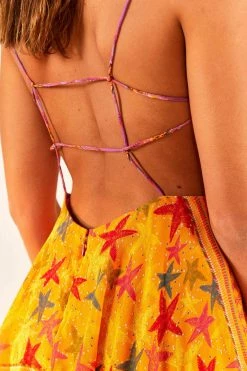 FARM RIO New In Mixed Scarves Layered Midi Dress