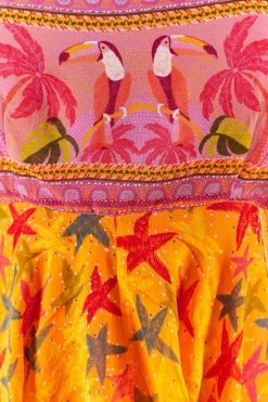 FARM RIO New In Mixed Scarves Layered Midi Dress