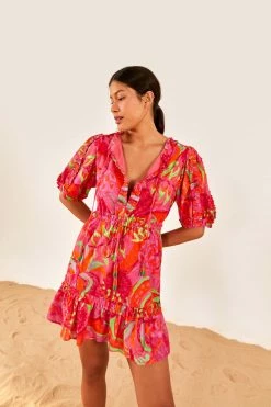 FARM RIO Fruit Brush Mini Dress New In