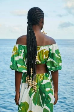 FARM RIO White Monstera Knot Midi Dress New In