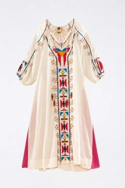 FARM RIO New In White Macaw Embroidered Maxi Dress