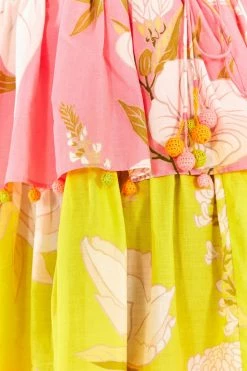 FARM RIO New In Mixed Neon Garden Layered Mini Dress