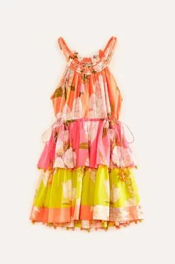 FARM RIO New In Mixed Neon Garden Layered Mini Dress
