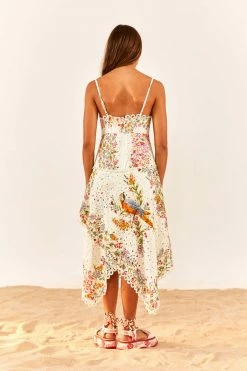 FARM RIO Delicate Forest Scarves Midi Dress New In