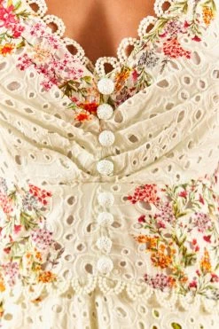 FARM RIO Delicate Forest Scarves Midi Dress New In