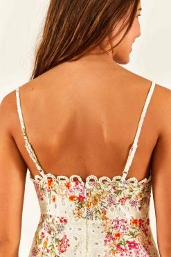 FARM RIO Delicate Forest Scarves Midi Dress New In