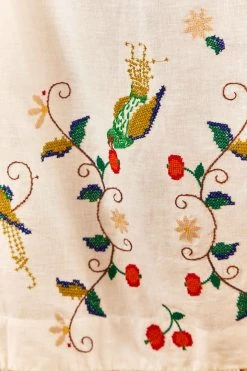 FARM RIO Pitanga Embroidered One-Shoulder Maxi Dress