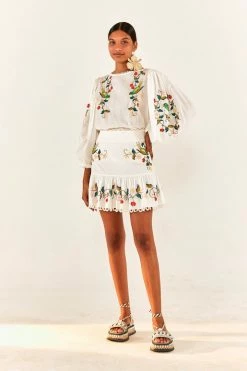 FARM RIO Pitanga Embroidered Blouse New In