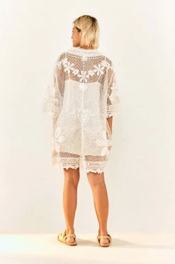 FARM RIO Tropical Wind Guipure Lace Shirt New In