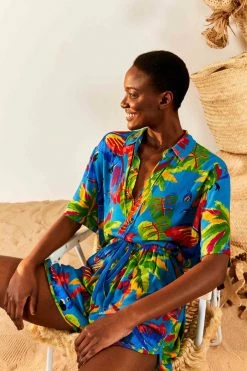 FARM RIO Blue Sunny Day Unisex Shirt New In