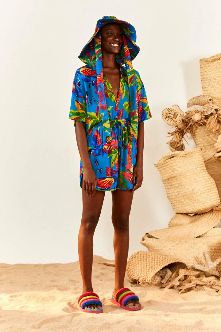 FARM RIO Blue Sunny Day Unisex Shirt New In