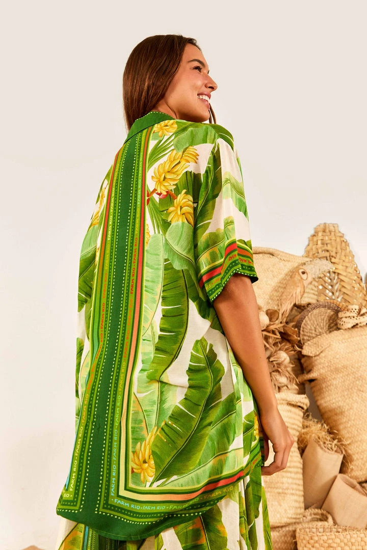 FARM RIO New In Fresh Forest Scarf Unisex Shirt