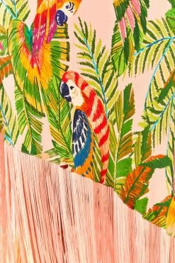 FARM RIO Macaw Leaves One-Shoulder Midi Dress