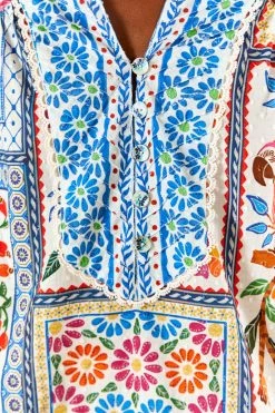 FARM RIO Tropical Tiles Blouse New In
