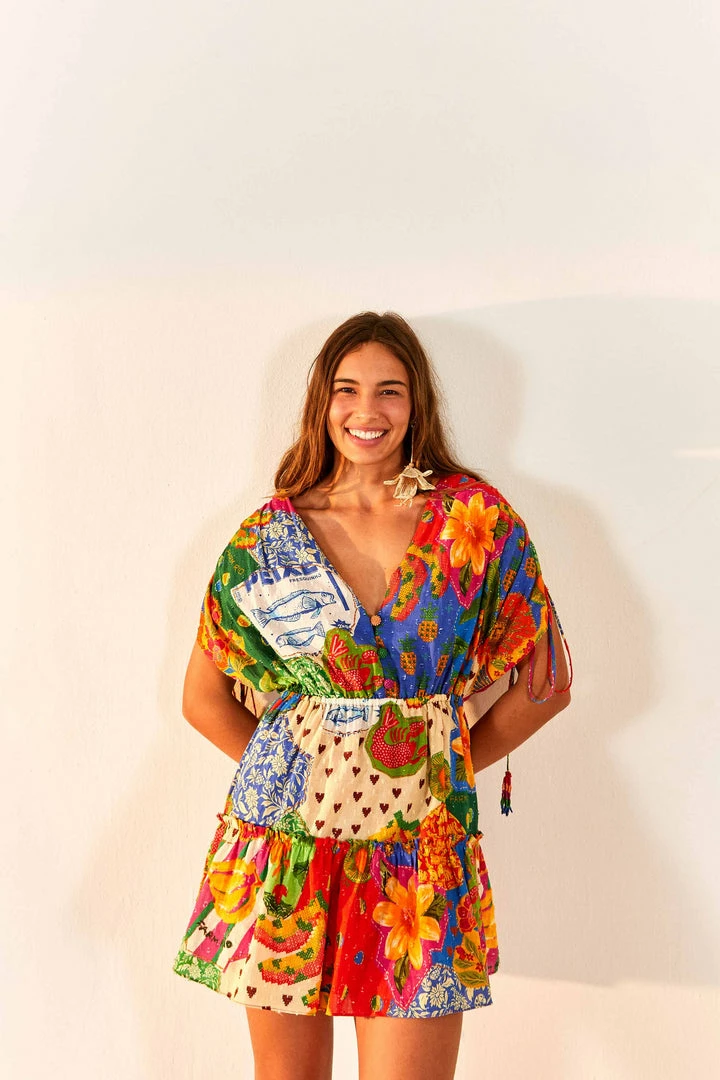 FARM RIO Sunny Mix Mini Dress