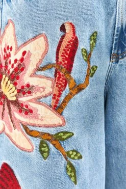 FARM RIO New In Embroidered Denim Pants
