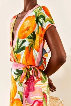 FARM RIO Fruits Scarves Wrap Mini Skirt