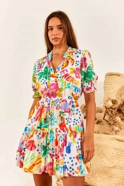 FARM RIO White Good Vibes Mini Dress