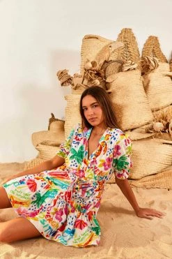 FARM RIO White Good Vibes Mini Dress