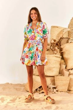 FARM RIO White Good Vibes Mini Dress
