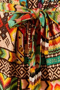 FARM RIO New In Banana Scarves Belted Jumpsuit