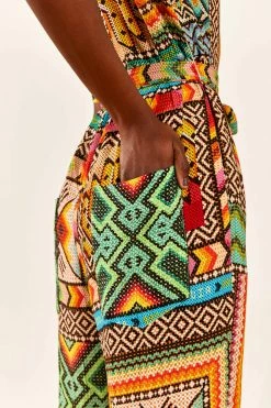 FARM RIO New In Banana Scarves Belted Jumpsuit