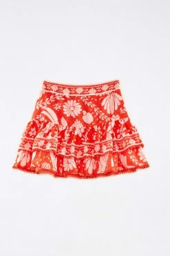 FARM RIO Orange Neon Jungle Mini Skirt