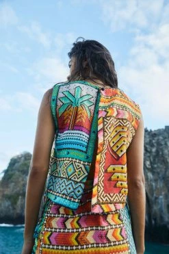 FARM RIO Banana Scarves Crop Top