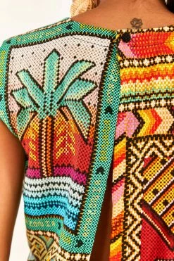 FARM RIO Banana Scarves Crop Top